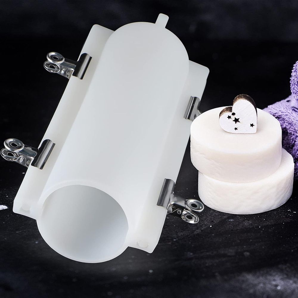 Candle Supplies Shop - 대형 실린더 튜브 비누 몰드(클립 포함),