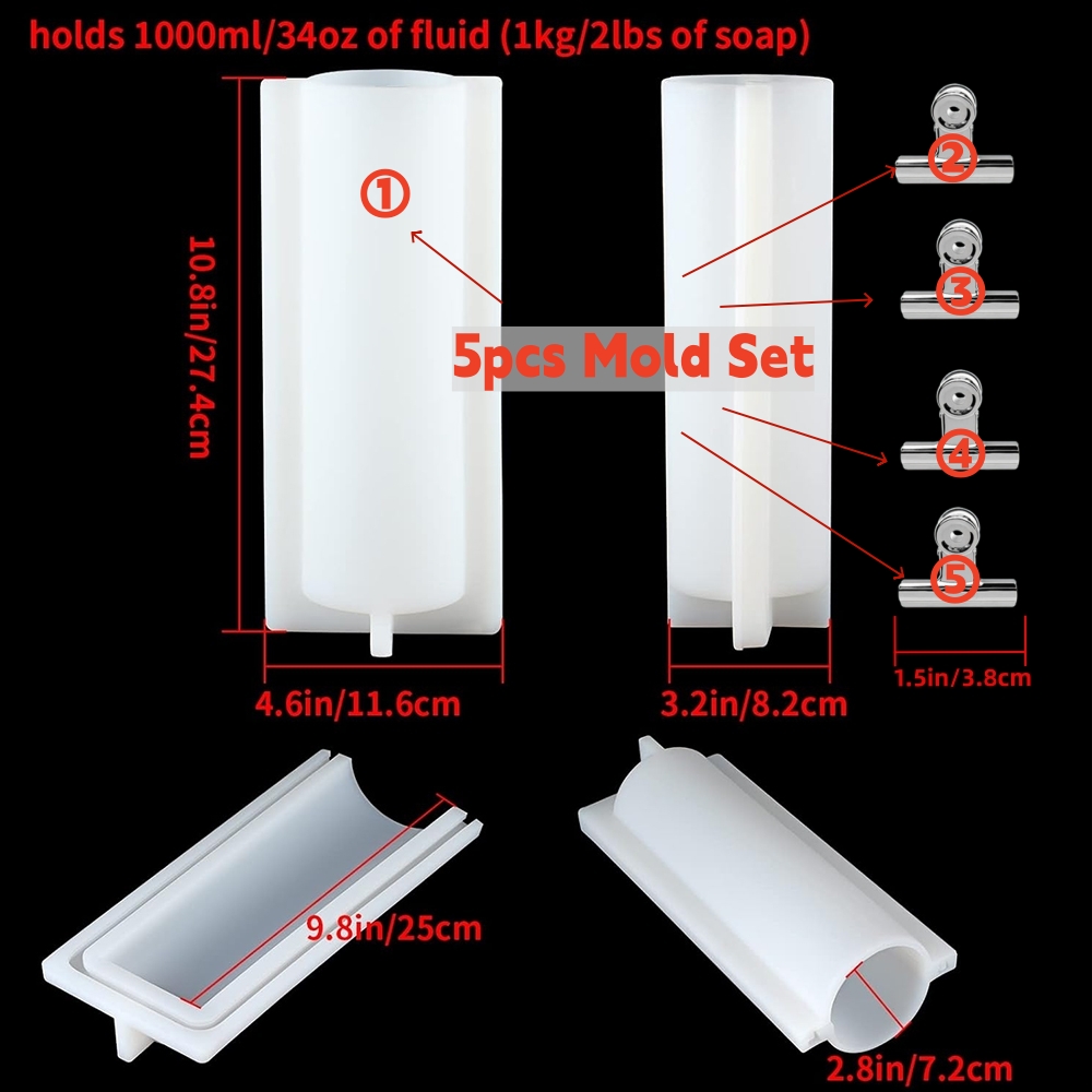 대형 실린더 튜브 비누 몰드(클립 포함), 1000ml - Candle Supplies Shop 리뷰 및 가격