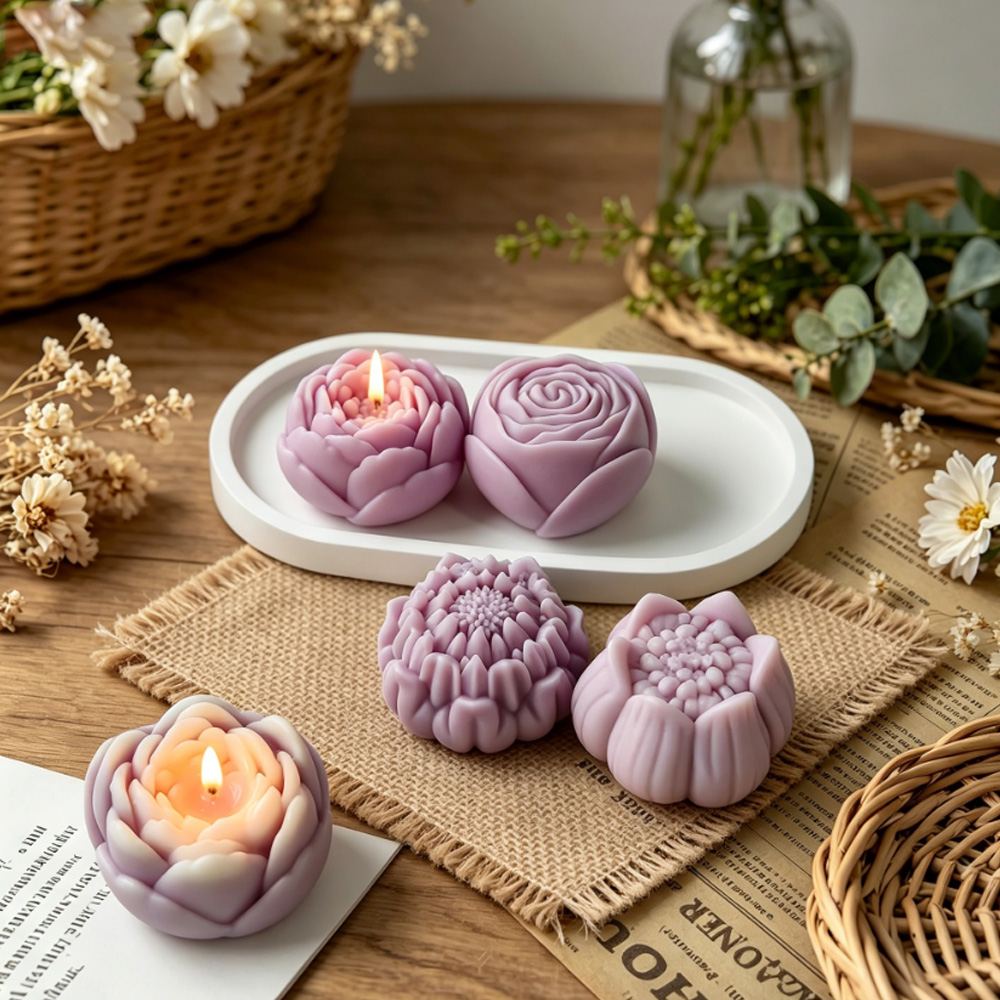 3D 꽃 실리콘 몰드 모란 장미 연꽃 양초 만들기 용품 - Candle Supplies Shop 리뷰 및 가격