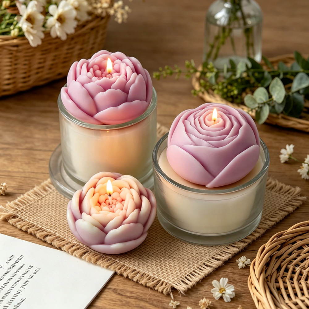 3D 꽃 실리콘 몰드 모란 장미 연꽃 양초 만들기 용품 - Candle Supplies Shop 리뷰 및 가격